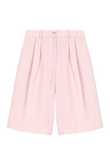 Pleated linen blend Bermuda shorts — packshot