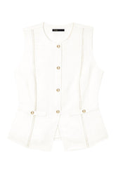 Embroidered linen-blend jacket — packshot