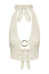 Miami Top - Ivory Shiny Knit — packshot