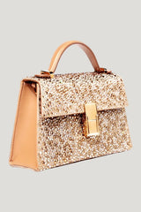 Micro Stella In Gold Crystal — model front