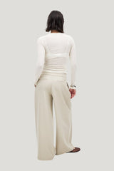 Mid Waist Suit Pants — model front