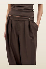 Mid Waist Suit Pants — model back