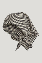 Monday Head Scarf - Black Gingham — model front