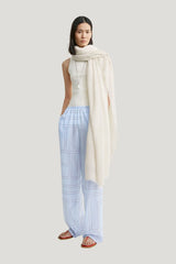 Monogram cotton-blend pj bottoms sky — model front
