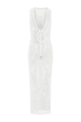 Monte Carlo Tie Dress - White Petit Crochet — packshot