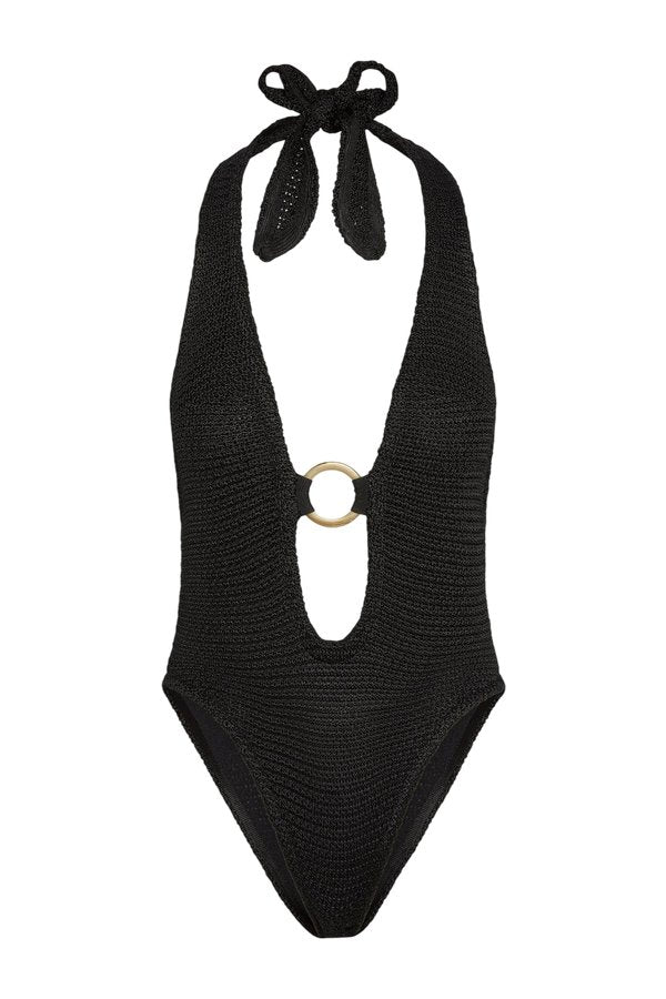 Montego Bodysuit - Black Treble Knit — packshot