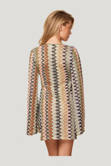 Montego Mini Tie Dress - Porto Cervo Multi — model side