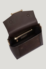 Mosaic Bag - Dark Chocolate Suede/Leather — model side