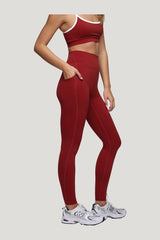 Motion Legging with Pocket | Scarlet — model side