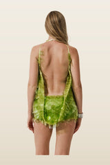 Museum jumpsuit in Matcha — model back