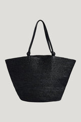 Natural Raffia Tote — model front