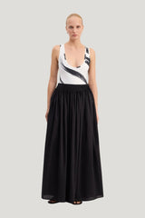 NAYA Gathered midi skirt — model front
