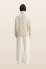 Nola Turtleneck Sweater, vanilla — model back