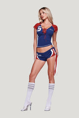 Novia Lace-Up T-Shirt And Headband — model front