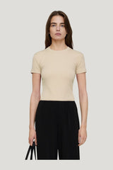 Axton - T-shirt - Creme — model side