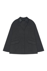 Jada - Regenerated leather jacket - Grey Melange/Black — packshot