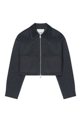 Phebe - Cropped jacket - Grey Melange/Black — packshot