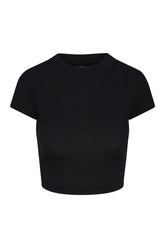 Ojai Tee Crop - Black Lightweight Rib — packshot