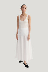 Ona Poplin Skirt, — model front