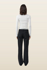Organic Cotton Layered Long Sleeve Top — model back