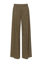 Glen plaid wool trousers - KAKI — packshot