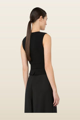 Compact cady cropped gilet — model back
