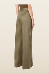 Pinstripe jersey trousers - KAKI — model back