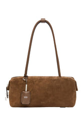 Horizontal Boston bag in split leather — packshot