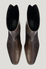 Pace Ankle Boot in Mocha Leather — model side