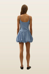 Pelea Mini Dress Vintage Blue Check — carry 4