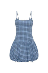 Pelea Mini Dress Vintage Blue Check — packshot