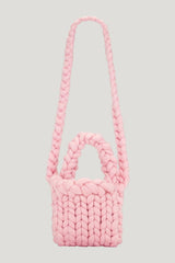 Pink Colossal Knit Crossbody Bag — model front
