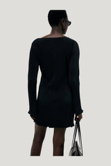 Pleated Mini Dress — model front