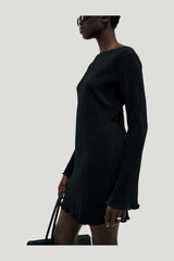 Pleated Mini Dress — model side