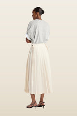 Plissé wrap skirt — model back