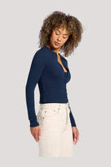 Pointelle Cardigan — model side