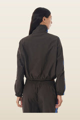 Relay Spray Jacket In Coffee — model back