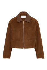 Remy Faux Suede & Leather Collared Jacket — packshot