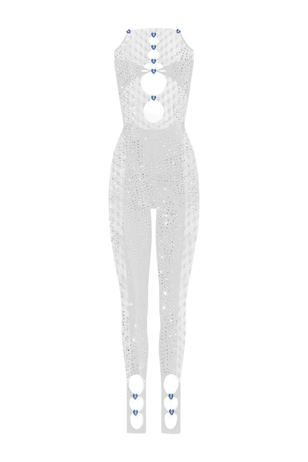 Rhinestoned Janice Jumpsuit Optic — packshot