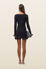 Ruffle Hem Mini Dress — model back