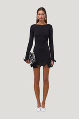 Ruffle Hem Mini Dress — model front
