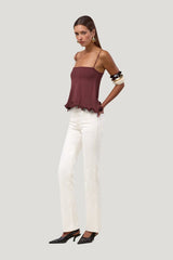 Ruffle Hem Tank Top — model side