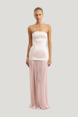 Satin Structured Bodice Gown — model front