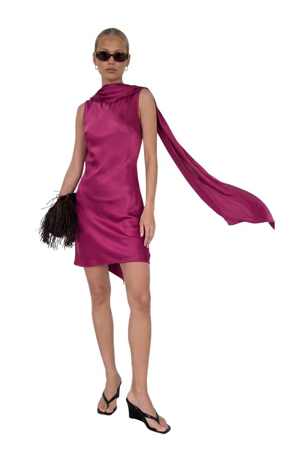 Scarf Detail Satin Mini Dress — packshot