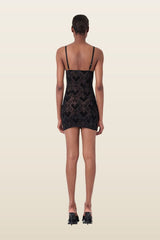 Scarlett Dress Flocked Mesh — model back