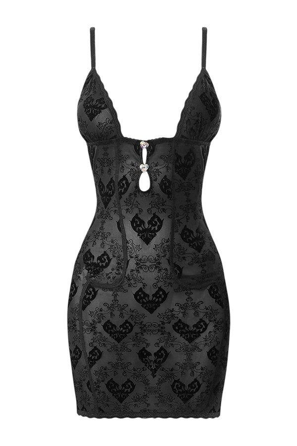 Scarlett Dress Flocked Mesh — packshot