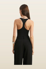 Scoop Neck Racer Bodysuit — model back