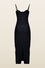 Selene Mesh Flower Applique Midi Dress — model back