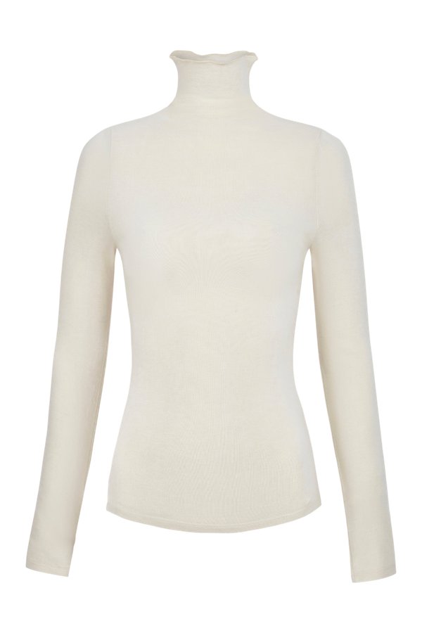 Semi Sheer High Neck Longsleeve Top — packshot