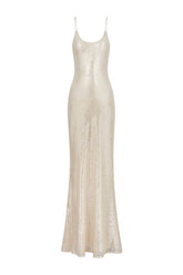 Sequin Camisole Maxi Dress - Nude — packshot